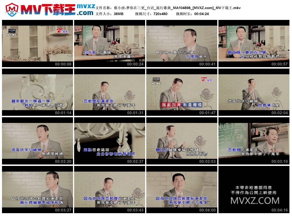 蔡小虎-梦你在三更_台语_流行歌曲_MA104898